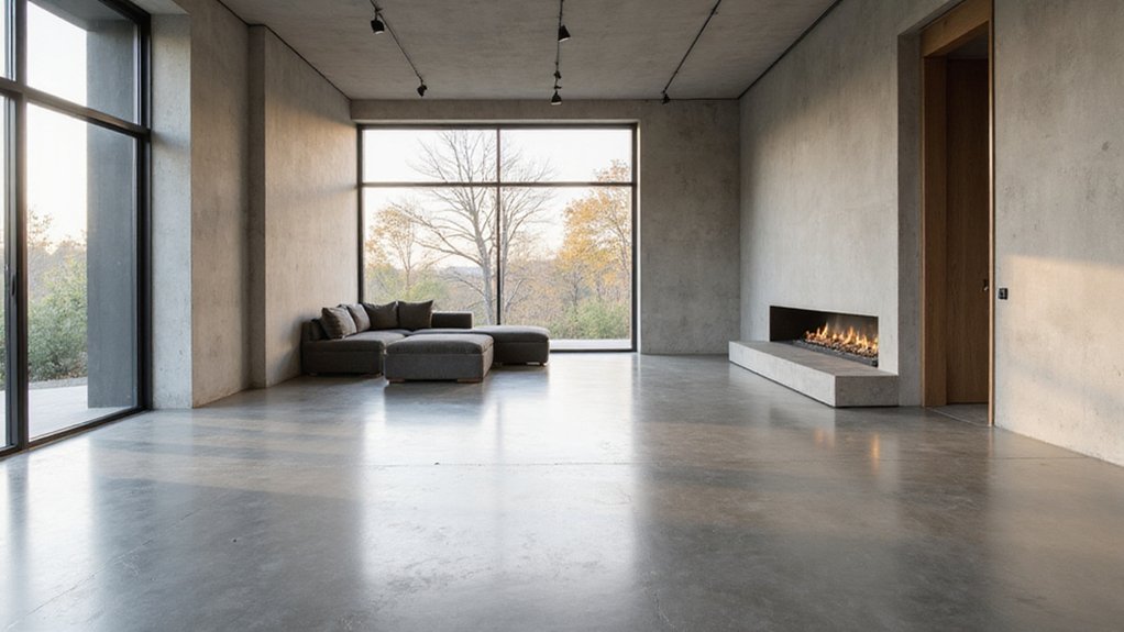 polished concrete contemporary home floors